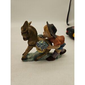 Vintage Diamond Japan Boy with Donkey Figurine 6inches